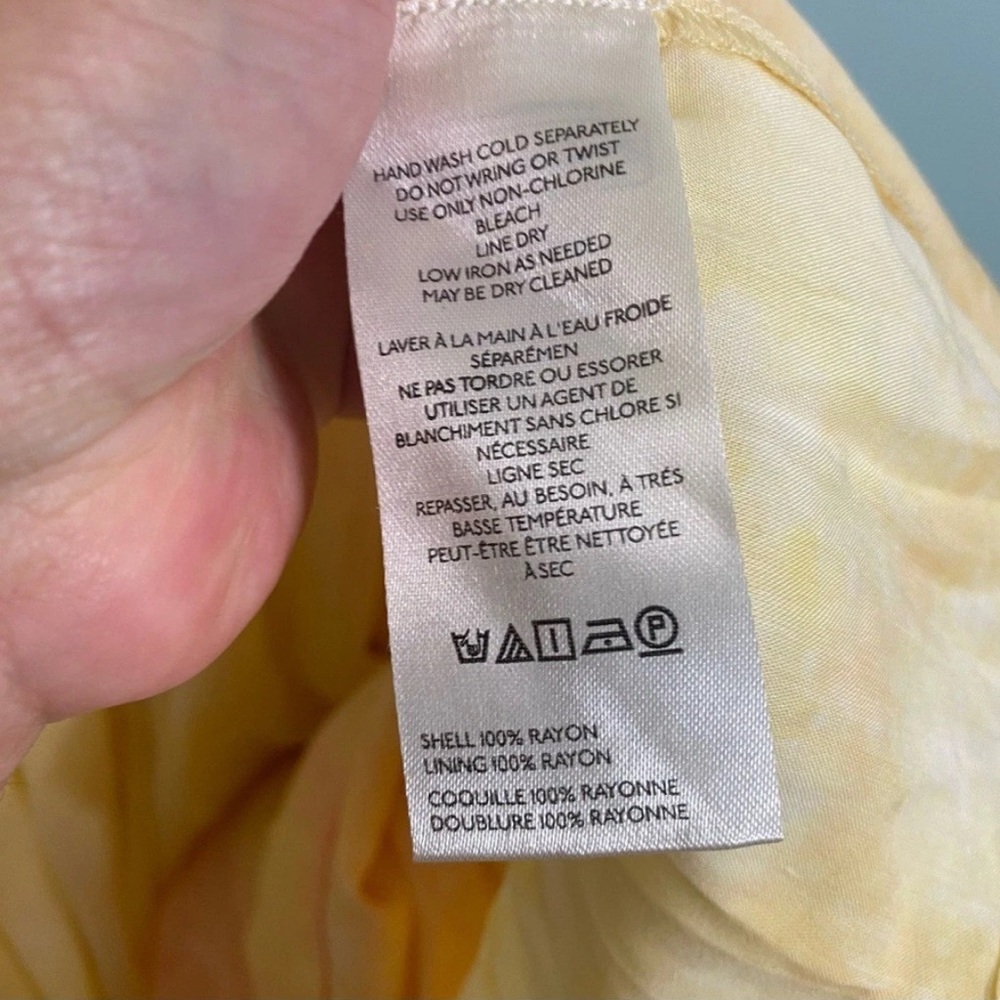 Free‎ People Mango Mambo Maxi Dress Floral Applique 3D Yellow Medium FLAWED - Picture 4 of 11